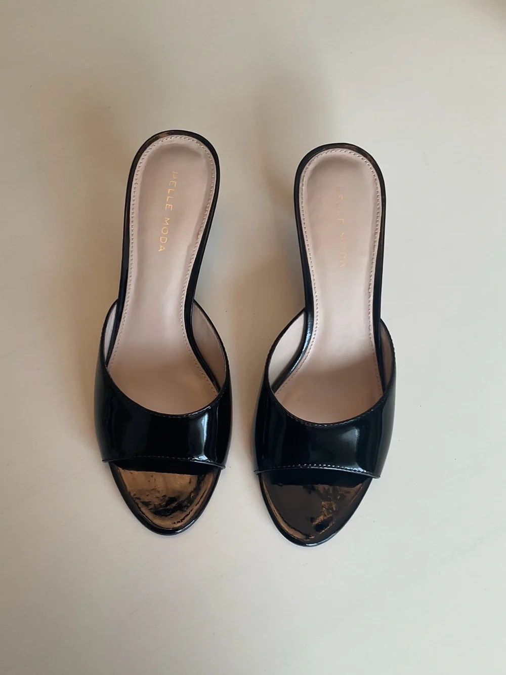 Pelle Moda Black Patent Sandal